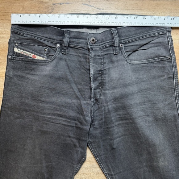 Diesel Tepphar Jeans Men 33x32 Black Slim Carrot Stretch Italy 0R84A (Tag31) - Picture 14 of 16